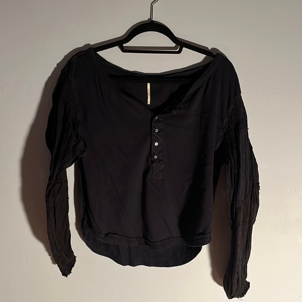 Free People Laced Sleeves shirt